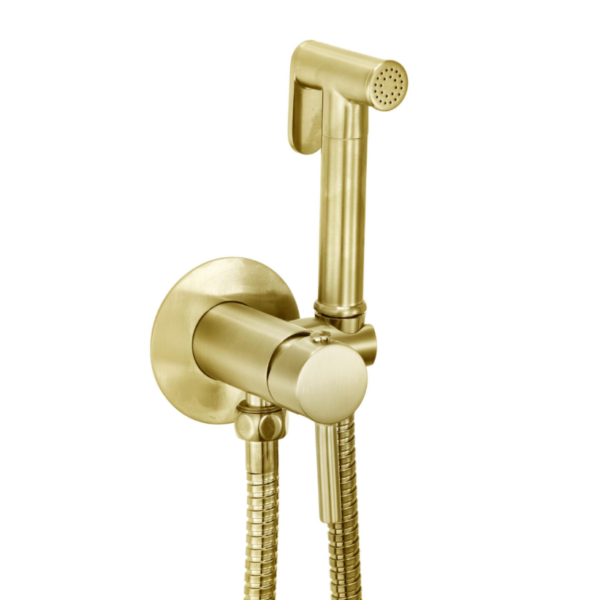 Sognare Douche Handset, Holder and Outlet Elbow - Brushed Brass