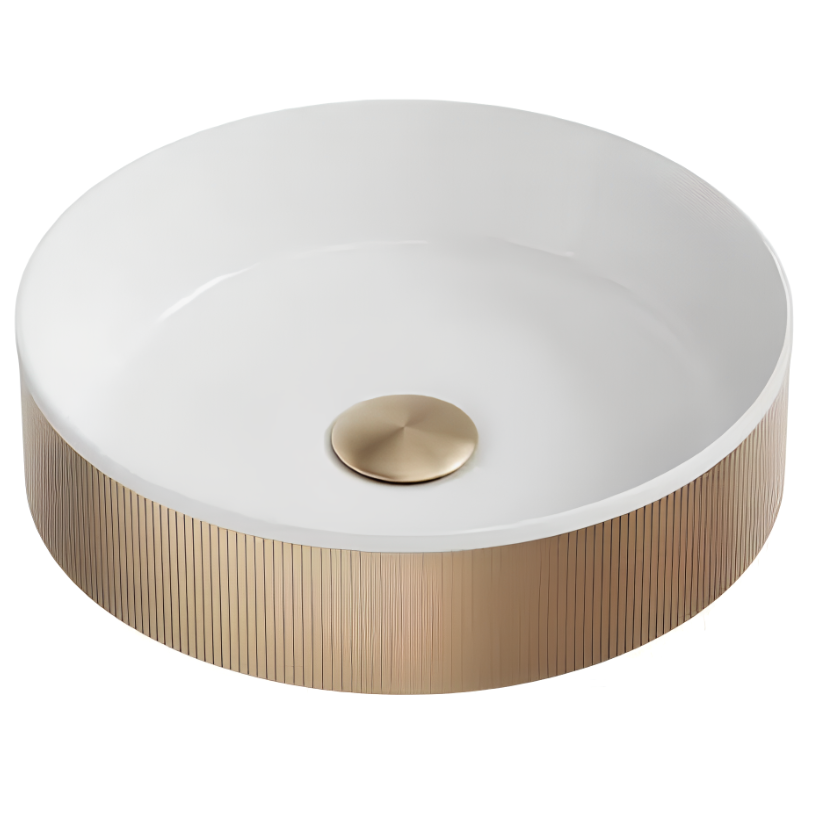 Sognare KOKO Brushed Brass Fluted Countertop Basin