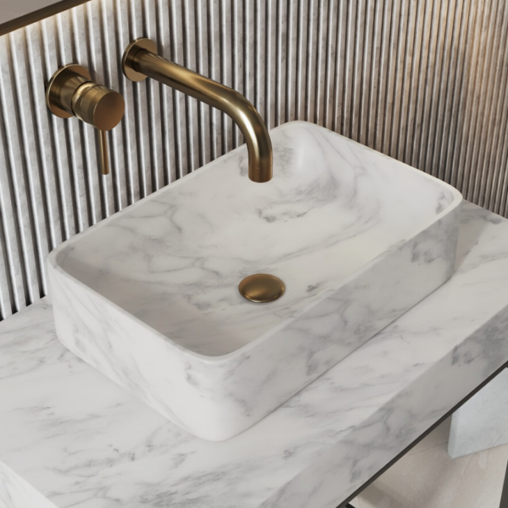 Sognare Sanctuary Venato White Rectangular 420 Marble Basin