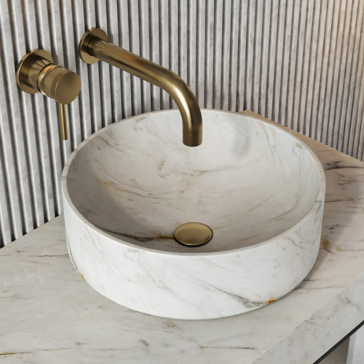 Sognare Sanctuary Arabescato White Round 350 Marble Basin