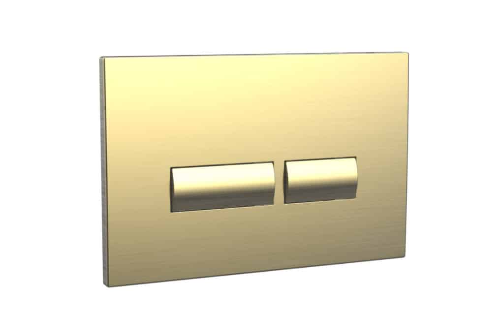 Sognare Square Brushed Brass Dual Pneumatic Toilet Flush Button