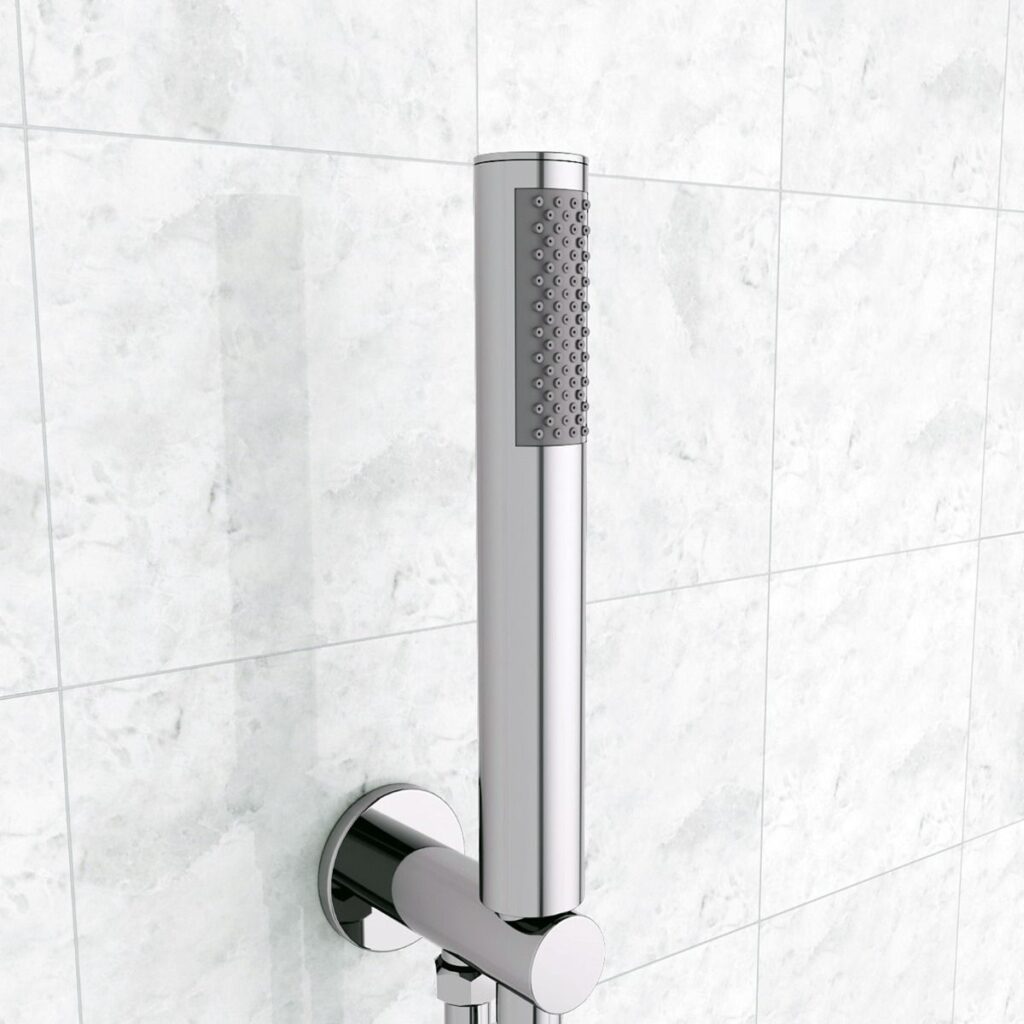 Round Chrome Single Mode Pencil Handset Shower Head Only - Image 2