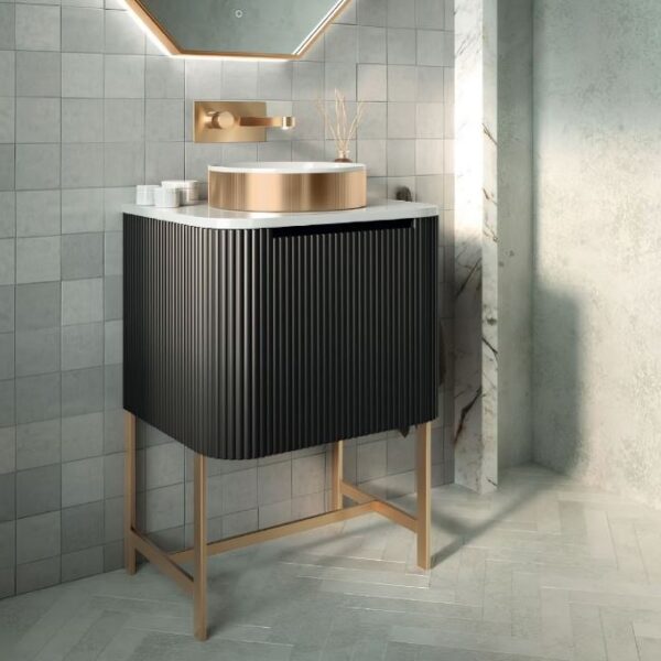 Sognare KOKO Brushed Brass Fluted Countertop Basin - Image 4