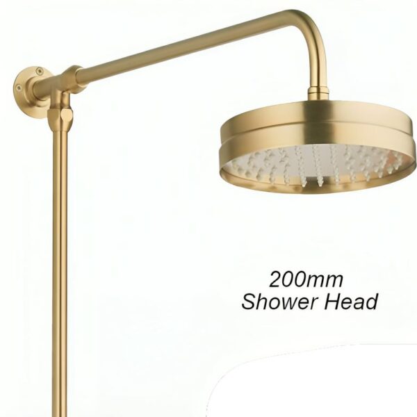 Tailored Bathroom Traditional Modern Overhead Shower Kit – Brushed Brass - Image 4