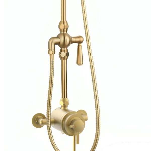 Tailored Bathroom Traditional Modern Overhead Shower Kit – Brushed Brass - Image 5