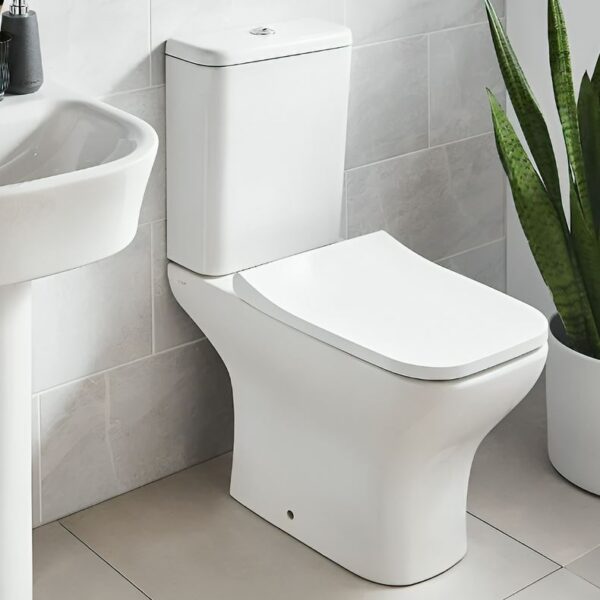 Kvit Eklipse Square Rimless Close Coupled Toilet & Soft Close Seat - Image 2