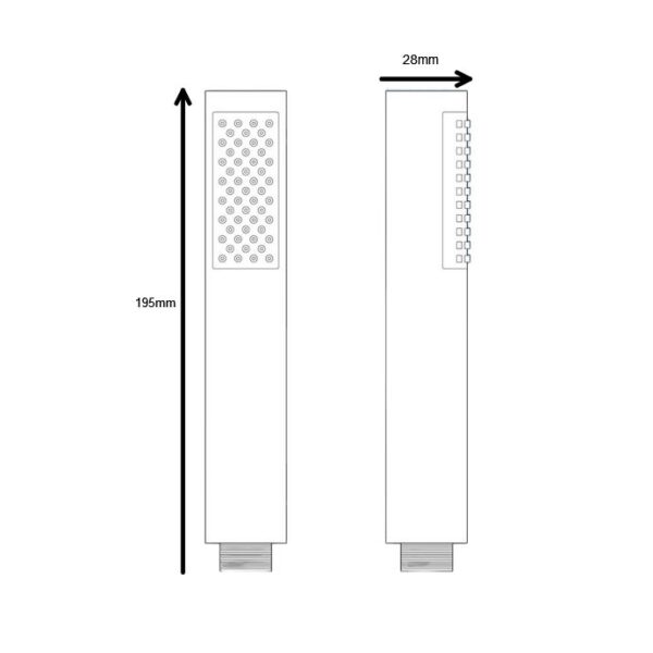 Round Chrome Single Mode Pencil Handset Shower Head Only - Image 3