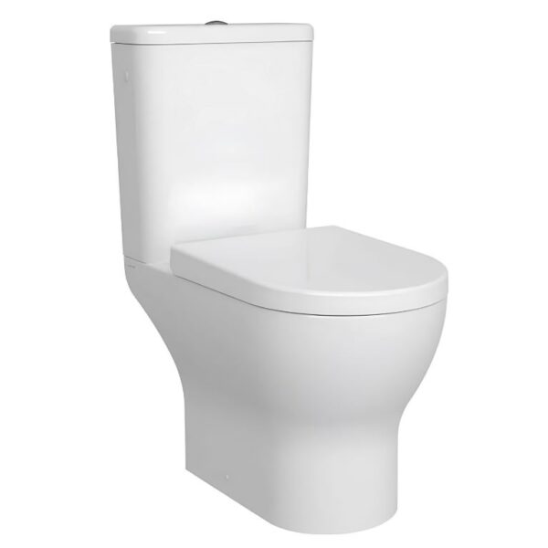 Kvit Eklipse Round Rimless Close Coupled Toilet & Soft Close Seat