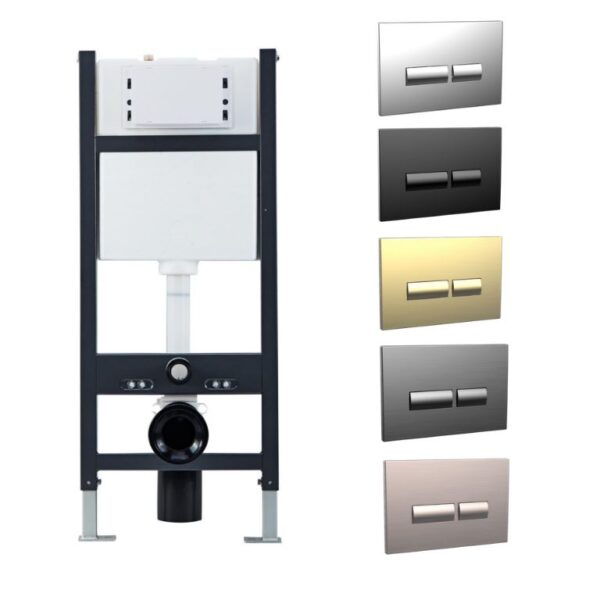Sognare WC Toilet Wall Hung Frame & Cistern With Square Flush Plate