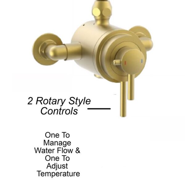 Tailored Bathroom Traditional Modern Overhead Shower Kit – Brushed Brass - Image 3