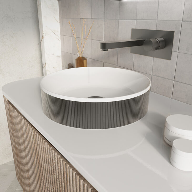 Sognare KOKO Gunmetal Fluted Countertop Basin - Image 2