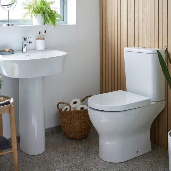 Kvit Eklipse Round Rimless Close Coupled Toilet & Soft Close Seat - Image 2