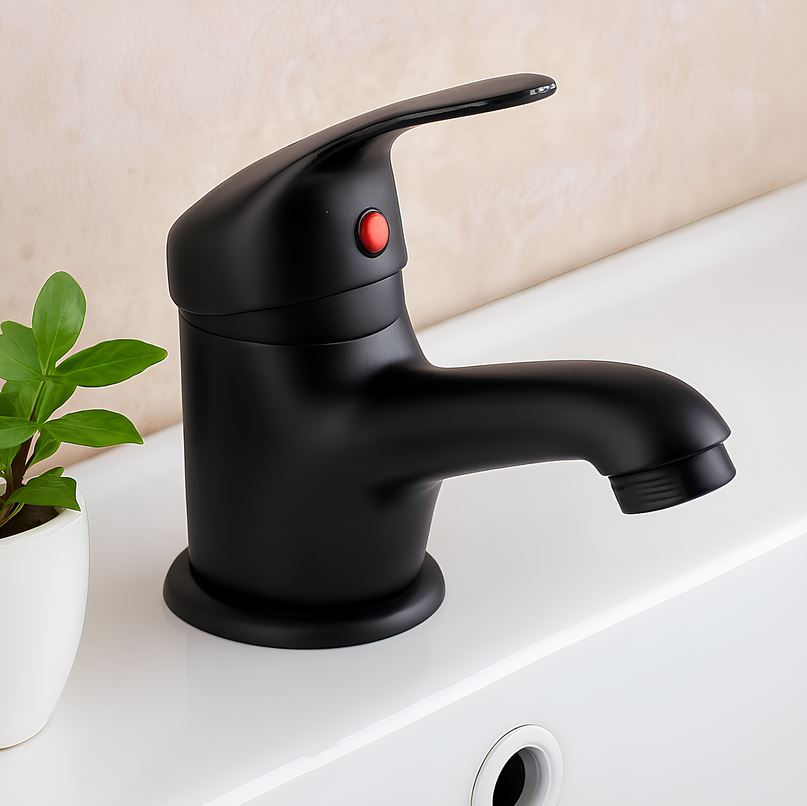 Mono Basin Mixer Tap Single Lever Handle - Matt Black