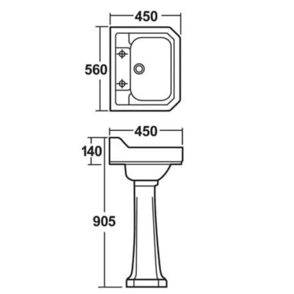 Nuie Carlton Traditional Toilet & Basin Pedestal Bathroom Suite - Image 3