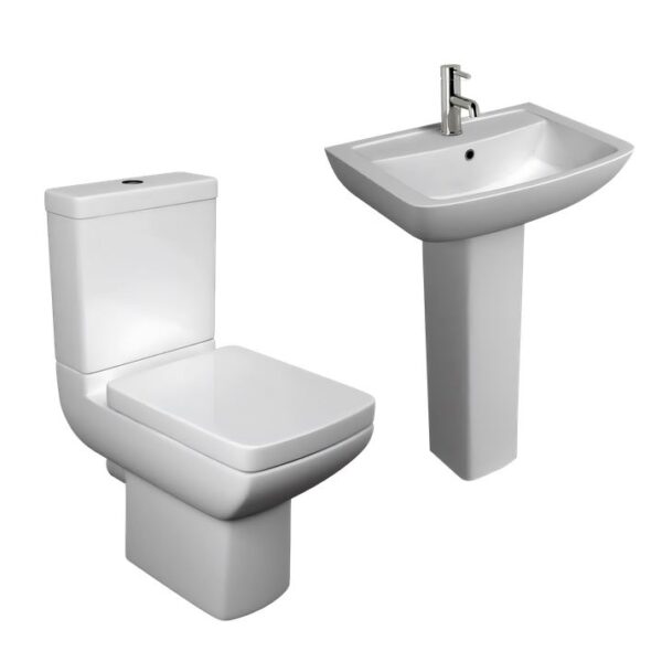 Pure White Bathroom Set WC Toilet & 550mm Basin