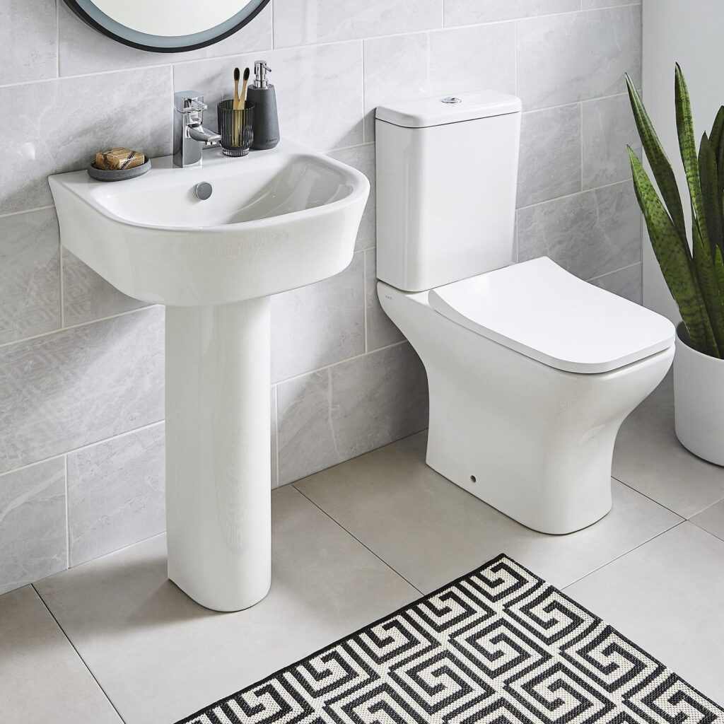 K-Vit Eklipse Square WC Toilet and Basin Bathroom Set - Image 2