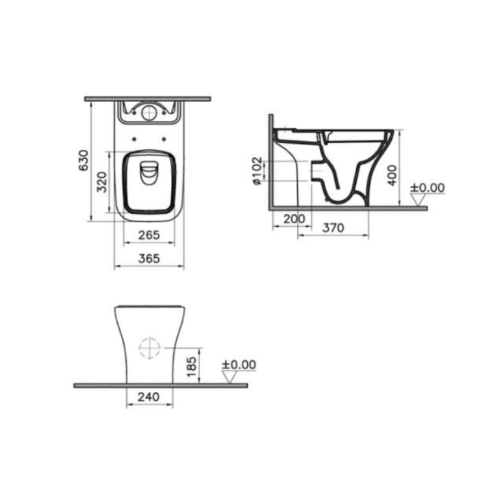 K-Vit Eklipse Square WC Toilet and Basin Bathroom Set - Image 4