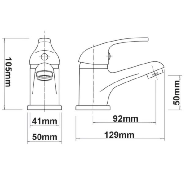 Mono Basin Mixer Tap Single Lever Handle - Matt Black - Image 6