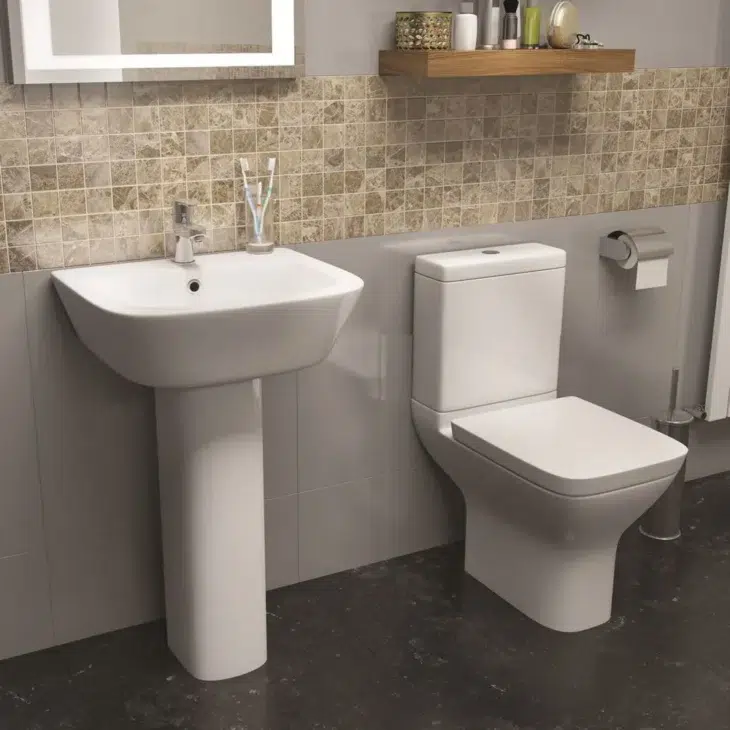 Project White Round WC Toilet and Basin Bathroom Set - Image 2