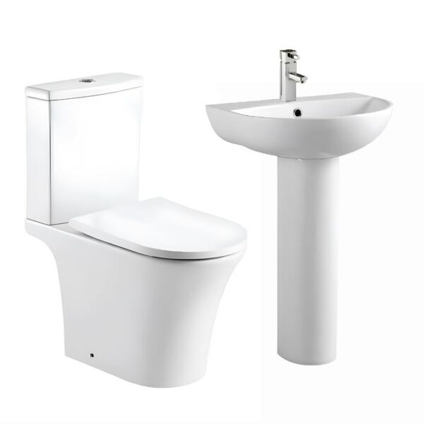 K-Vit Kameo Toilet & Basin Pedestal Bathroom Set