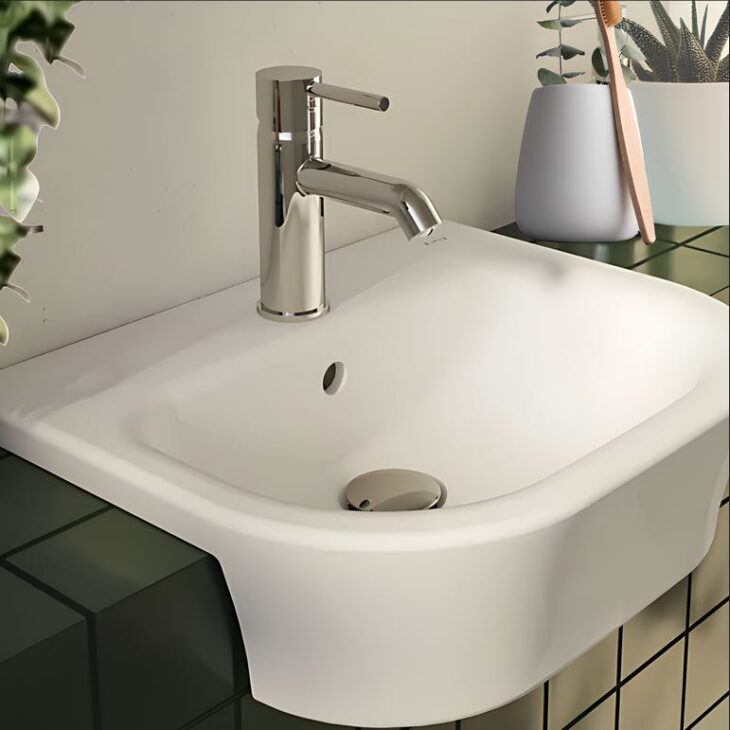 Kartell Eklipse Round Semi Recessed White Basin - Image 2