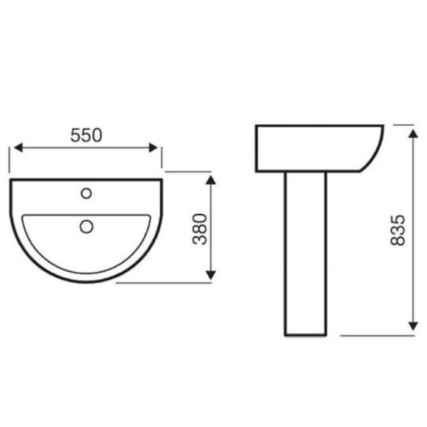 K-Vit Genoa Toilet WC & Basin Pedestal Bathroom Suite - Image 4