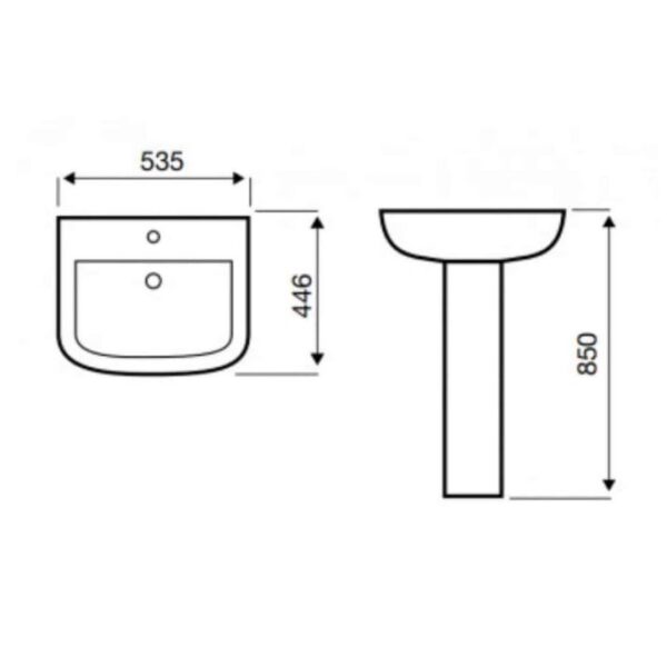 Project White Round WC Toilet and Basin Bathroom Set - Image 3