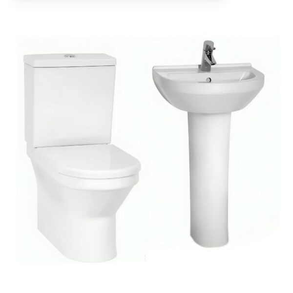 K-Vit Style WC Toilet & Basin Pedestal Bathroom Set