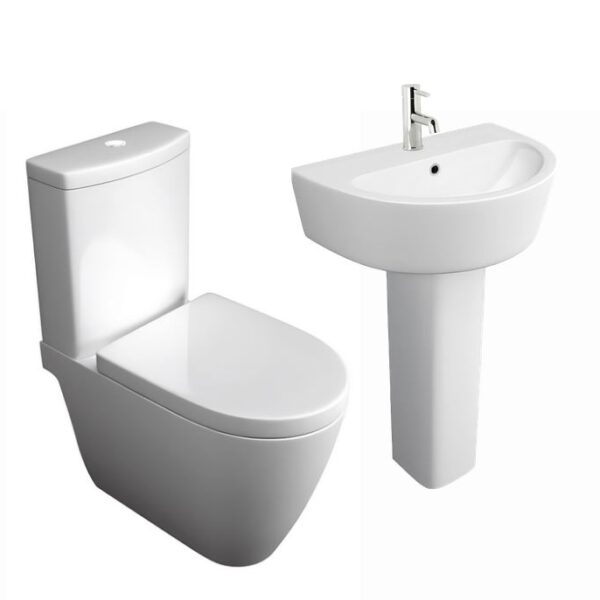 K-Vit Genoa Toilet WC & Basin Pedestal Bathroom Suite