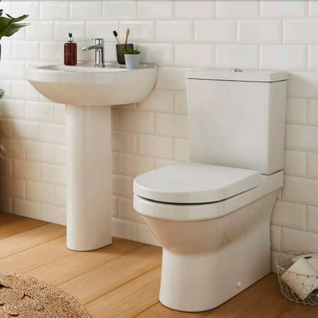 K-Vit Style WC Toilet & Basin Pedestal Bathroom Set - Image 2