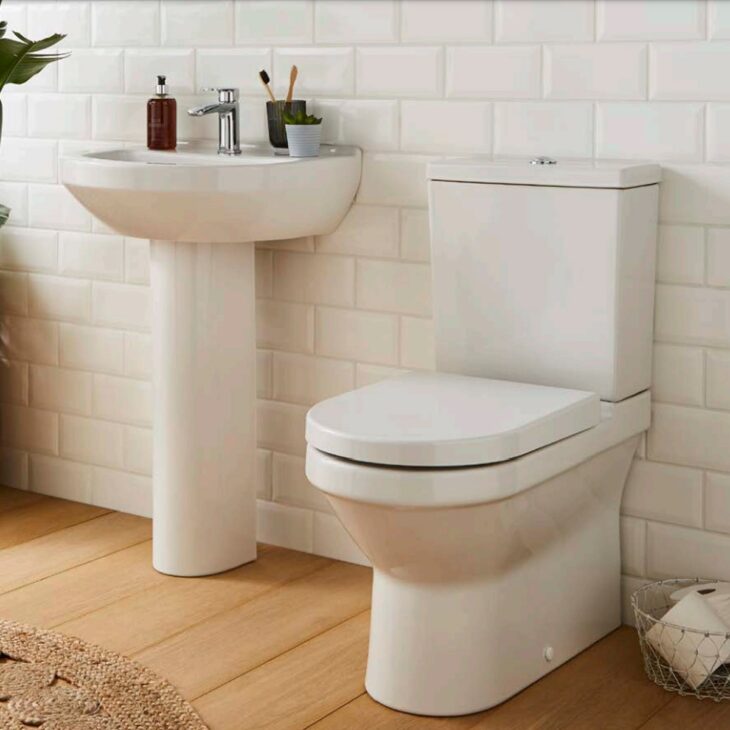 K-Vit Style WC Toilet & Basin Pedestal Bathroom Set - Image 2