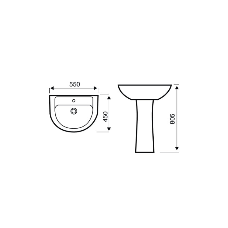 K-Vit Style WC Toilet & Basin Pedestal Bathroom Set - Image 3