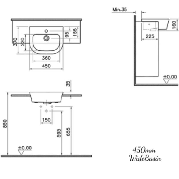 Kartell Eklipse Round Semi Recessed White Basin - Image 3