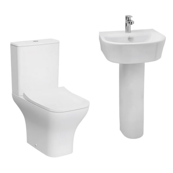 K-Vit Eklipse Square WC Toilet and Basin Bathroom Set