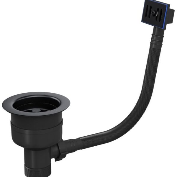 Top-Fix Matt Black Basket Strainer Kitchen Sink Waste with Overflow