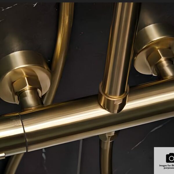 Highlife Bathrooms Brushed Brass Round Shower Fixing Brackets - Image 2