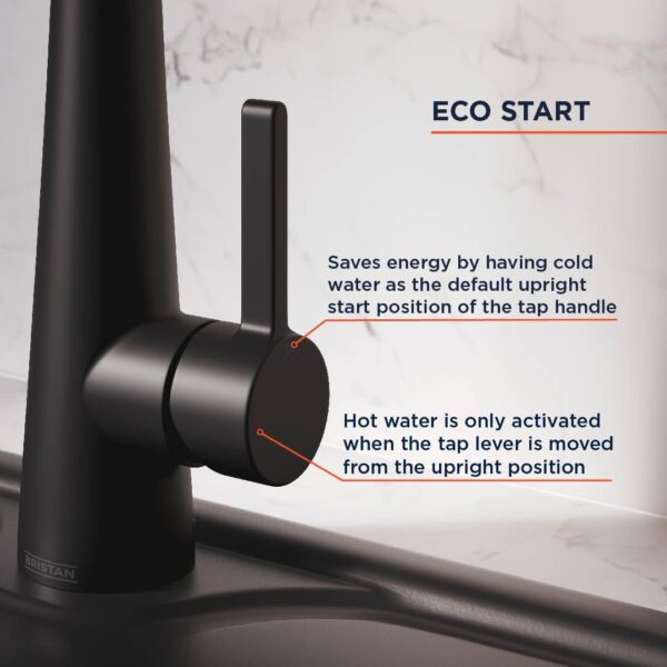 Bristan Pine Easyfit Kitchen Sink Mixer Matt Black Tap - Image 5