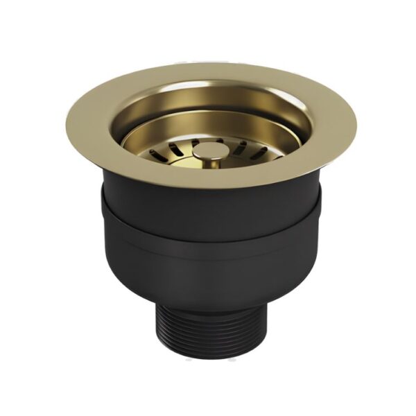Top-Fix Brushed Brass Basket Strainer Kitchen Sink Waste without Overflow