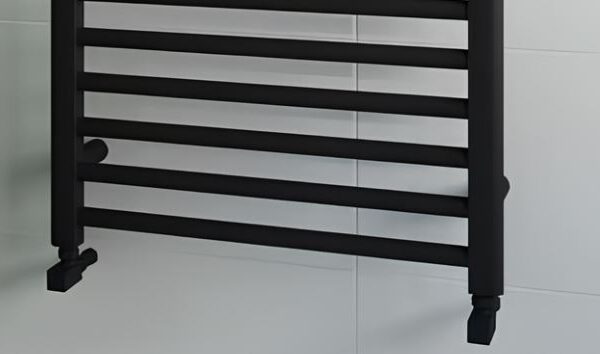 Tailored Contemporary Black Cubic Square Angled Radiator Valves - Image 2