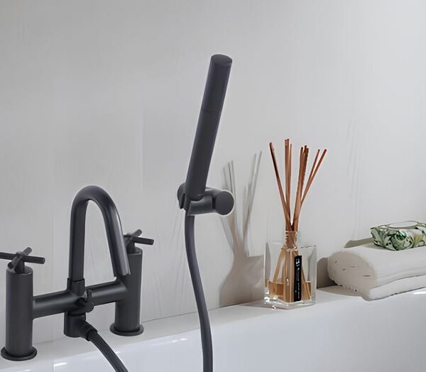 Bristan Cruzar Matt Black Deck Mounted Bath Shower Mixer Tap - Image 2