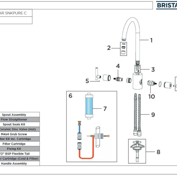 Bristan Artisan Chrome Kitchen Sink Mixer Tap With Filter - Image 5