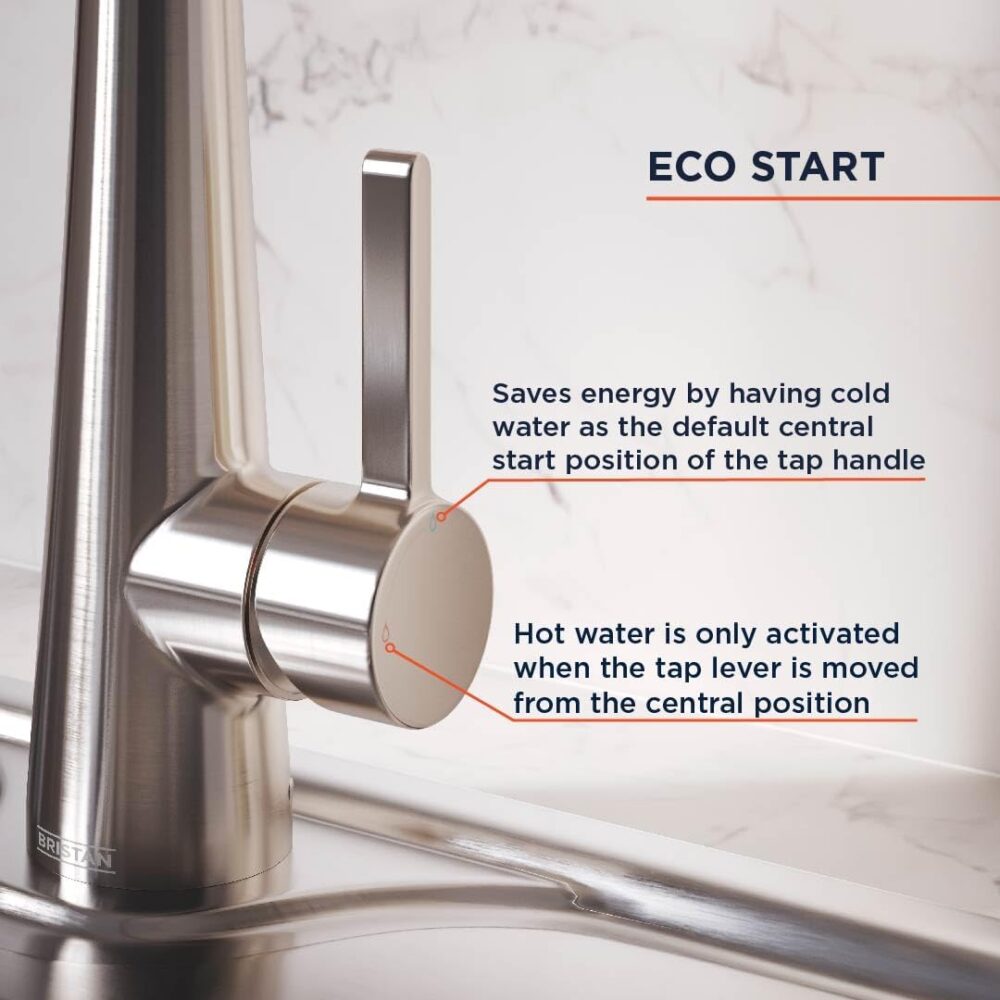 Bristan Pine Easyfit Kitchen Sink Mixer Stainless Steel Tap - Image 3