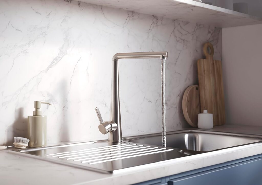 Bristan Pine Easyfit Kitchen Sink Mixer Stainless Steel Tap - Image 2