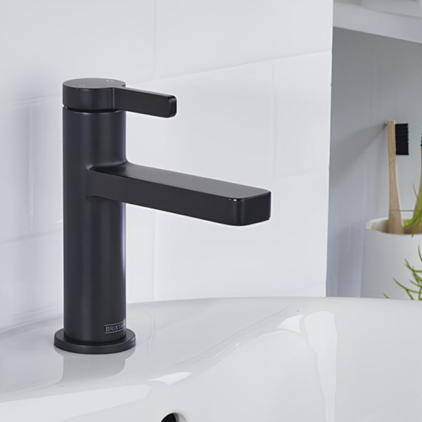 Bristan Elevar Basin Mixer Tap with Clicker Waste - Black - Image 5