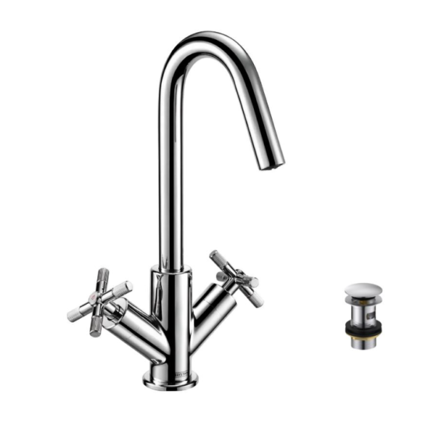 Bristan Cruzar Basin Mixer Tap with Clicker Waste - Chrome