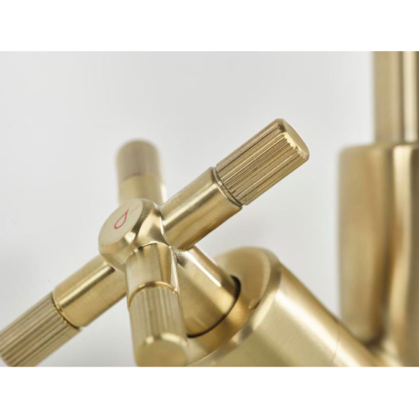 Bristan Cruzar Basin Mixer Tap with Clicker Waste - Brushed Brass - Image 3