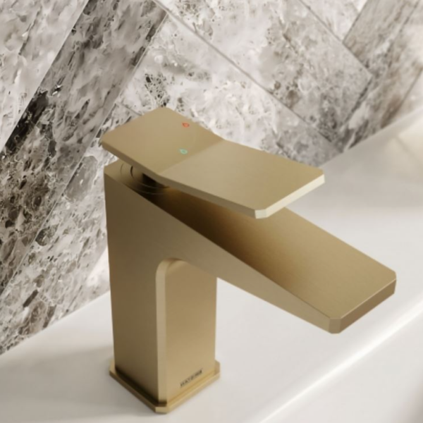 Bristan Tangram Single Hole Bath Filler - Brushed Brass - Image 2