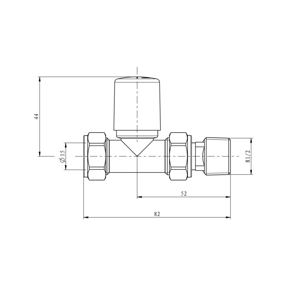 Round Brushed Brass Towel Rail Valves Straight (Pair) - Image 3