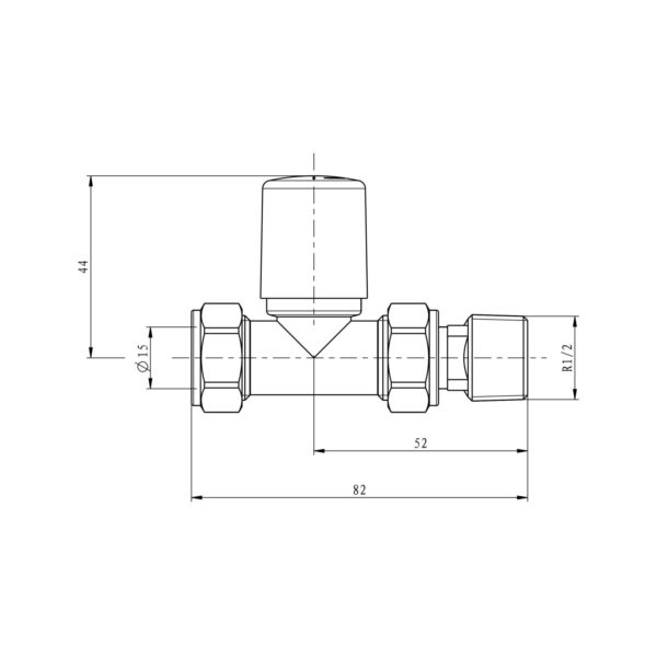 Round Brushed Brass Towel Rail Valves Straight (Pair) - Image 3