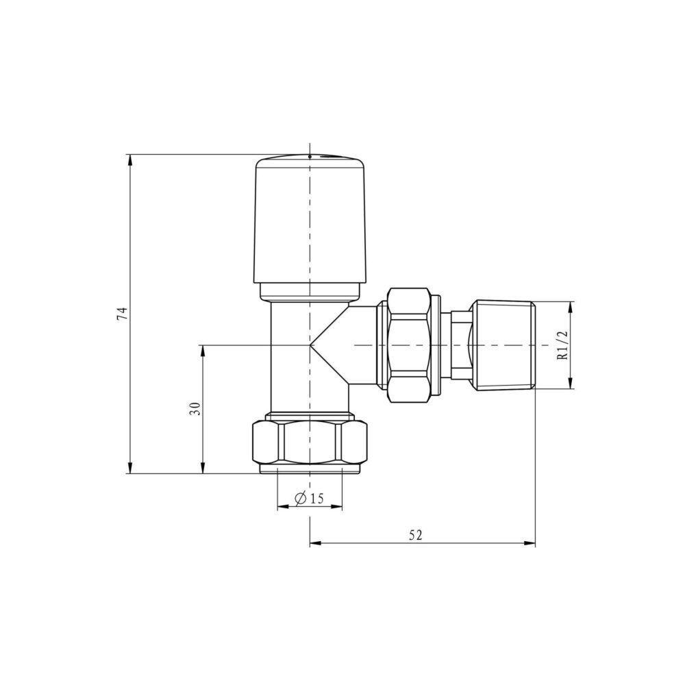 Round Brushed Brass Towel Rail Valves Angled (Pair) - Image 3